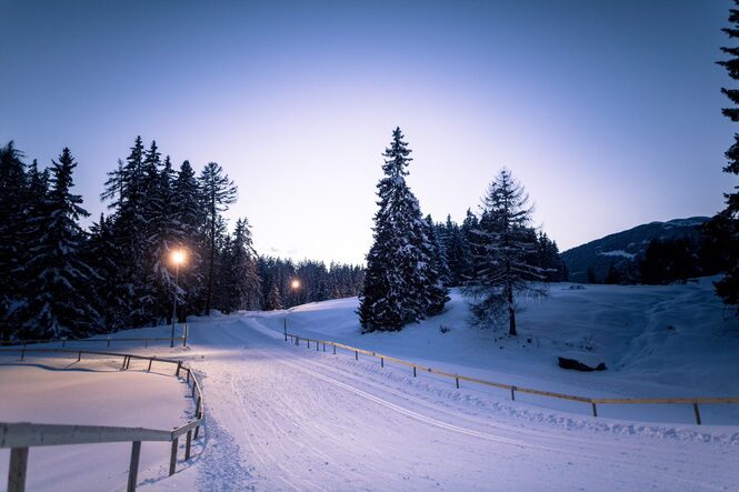 Biathlonarena Abendstimmung Winter